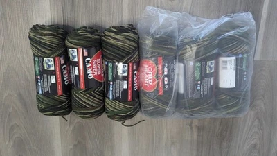 Red Heart Super Saver Stripes Yarn Camouflage 244yd Each SIX 6 Skeins 5 oz Each - Image 1 of 4