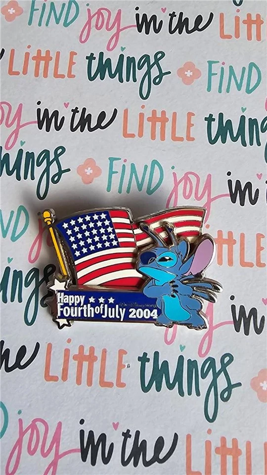 Prendedor WDW Walt Disney World Resort - Stitch 4 de julio de 2004 bandera LE #30732 Foto 1 de 1
