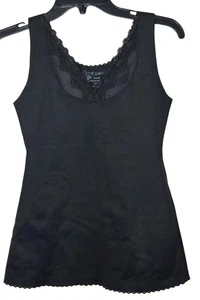 Sonic Slimmers Damen schwarz Spitze Tanktop Größe Medium Stretch formendes Trägertop - Bild 1 von 8