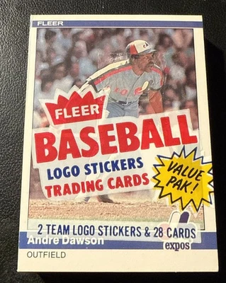 Paquete de violonchelo de béisbol Fleer 1984 Andre Dawson Expos delantero y trasero Jay Howell Foto 1 de 2