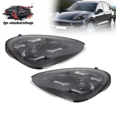 Pair Headlights Left+Right For Porsche Cayenne 2011-2014 LED Front HeadLamps Foto 1 de 4