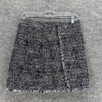 Falda Banana Republic Mujer 6 Negra Tweed Forrada Midi Rayón Línea A Foto 1 de 4