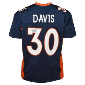 Terrell Davis Signed HOF 17 Inscription Denver Pro Blue Football Jersey (JSA) - Picture 1 of 3