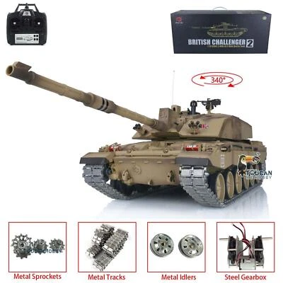 Henglong 1/16 7.0 Challenger II RTR RC IR Tank 3908 W/Metal Tracks Smoke BB Unit
