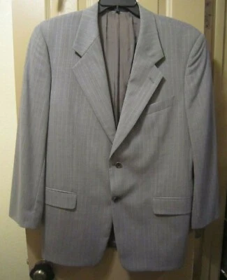 TALLA 42R VALENTINO UOMO HOMBRE GRIS A RAYAS LANA TRAJE CHAQUETA BLAZER ABRIGO DEPORTIVO, USADO EN EXCELENTE ESTADO Foto 1 de 4