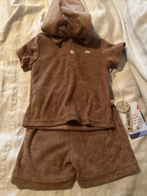 Bearpaw Infantil Niños Marrón Terry 3 Piezas Ropa Activa Conjunto 6/9 Meses Polo Pantalones Cortos Foto 1 de 4