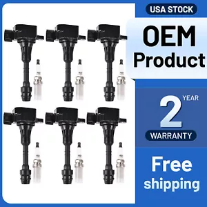 6 Pack Ignition Coil & Iridium Spark Plug For 2005-2019 Nissan Frontier 4.0L V6 - Picture 1 of 8