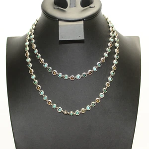 Premier Design PD Crown Silver Tone Gemstone Beads Necklace 36" - Picture 1 of 5