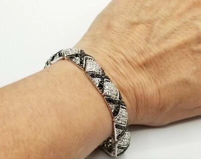 Pulsera Negra Transparente Circonita Cúbica Joyería Letra X Nunca Usada Años 1980-1990 Foto 1 de 4