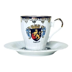 Eschenbach Germany Ramstein Coat of Arms Porcelain Demitasse Cup & Saucer Set - Picture 1 of 15