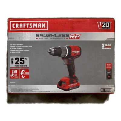 CRAFTSMAN CMCD713C1 V20 20V 1/2-inch Brushless Cordless Drill/Driver Kit - Image 1 of 4