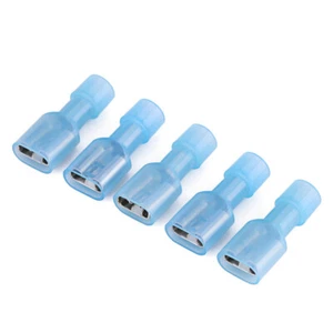 100pcs Blue Insulated Spade Terminal Connectors For 16-14AWG Wires FER - Picture 1 of 10