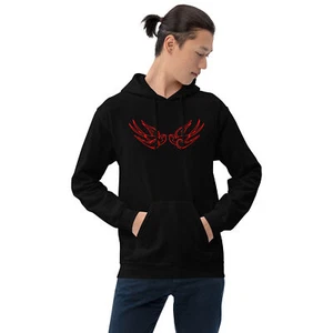 Red Falling Sparrows Tattoo Style Bird Hoodie Sweatshirt - Picture 1 of 14