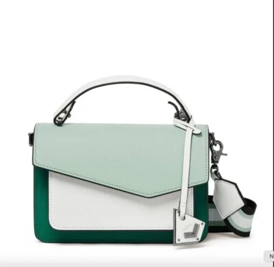 Botkier Cobble Hill 绿色色块斜挎包钱包带青铜色五金件 — 第 1/4 张图片