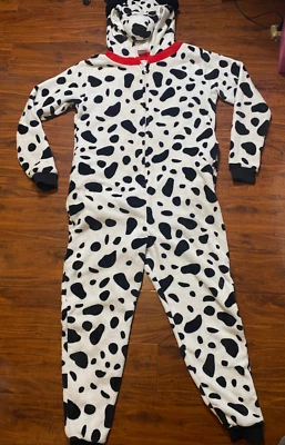 Mono dálmata polar con capucha de una pieza disfraz/pijama para adulto unisex talla M Foto 1 de 4