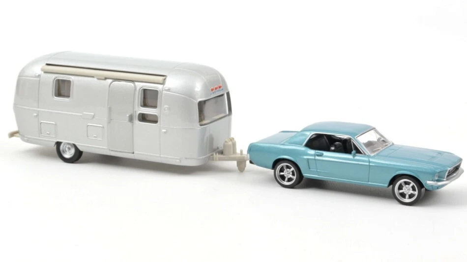 NOREV 270582 Mustang 1968 Blu Metallico E Carovana Airstream Jet-Car 1 43
