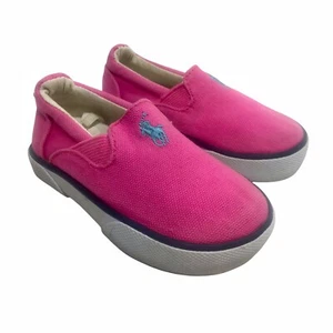 POLO by Ralp Lauren Baby Girl’s Canvas Slip On Sneakers Hot Pink US 5 - Picture 1 of 9