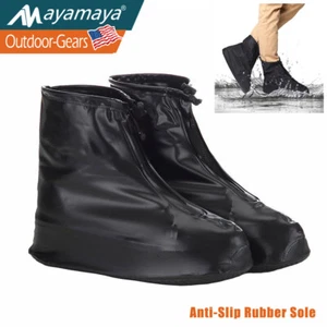 Reusable Waterproof Shoe Covers Rain Boots Anti-slip Shoes Cycling Overshoes US - Picture 1 of 12