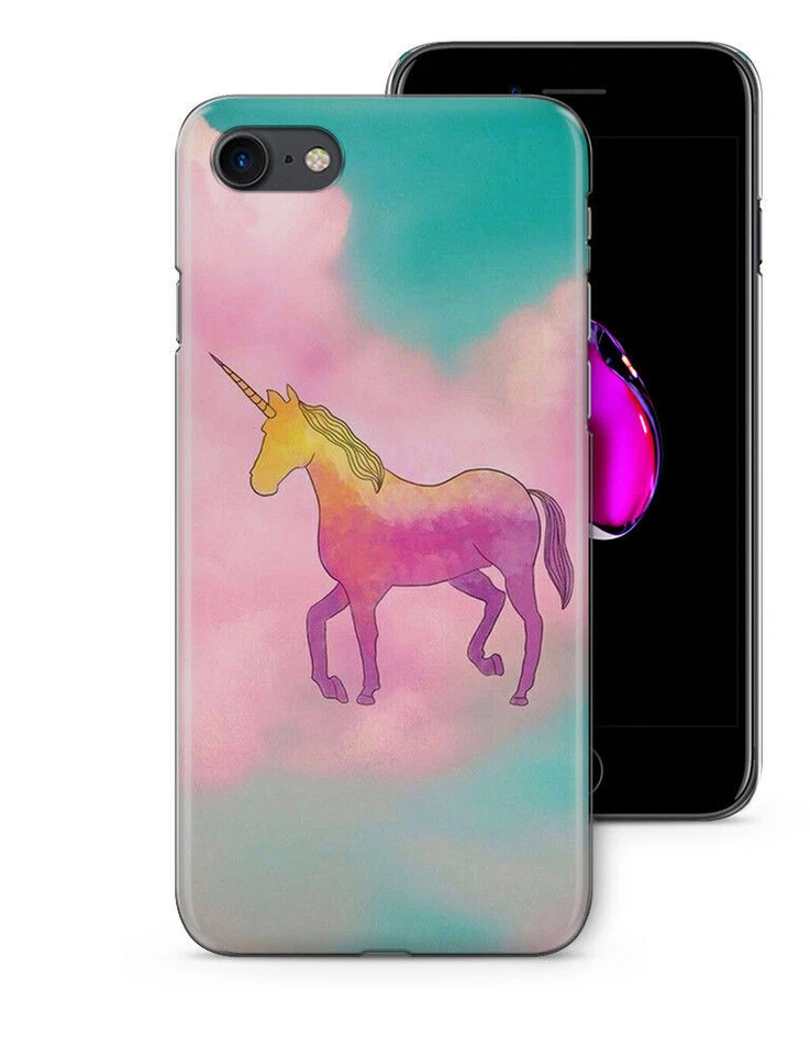 UNICORN PINK CLOUD CUTE ART GIRLS TEENS GIRLS PHONE COVER CASE FOR APPLE IPHONE - Image 1 of 4