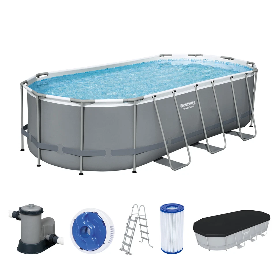 Bestway® Power Steel™ Frame Pool Komplett-Set mit Filterpumpe 549 x 274 x 122 cm - Bild 1 von 1