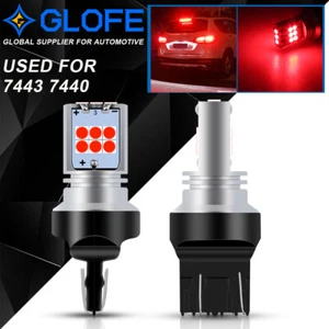 GLOFE 7443 7440 Red LED 15SMD 1800LM Brake Tail Light Parking Bulb T20 7444 - Picture 1 of 7