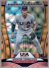 SPENCER TORKELSON /99 ROOKIE GOLD PRIZMS #8 RC SP 2020 DONRUSS AMERICAN PRIDE