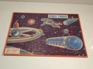 Rompecabezas completo Milton Bradley Space Travel 1959 probado en aptitud - Imagen 1 de 3