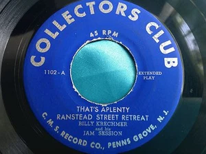 Rare Private Press EP Jazz 45 : Billy Krechmer ~ Collectors Club 1102 - Imagen 1 de 2