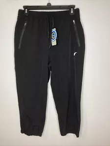 EZRUN Black Capri Pants Womens Medium Nylon Sportswear Workout Exercise Running - Picture 1 of 12