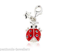 Tingle Sterling Silver Charm Clip on Ladybird with Gift Box and Bag SCH187