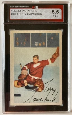 Terry Sawchuk 1953-54 Parkhurst #46 Graded KSA 5.5 EX+ Detroit Red Wings - Image 1 of 2