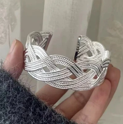 EDLES Armband 925 SILBER massiv Armkette BREITER ARMREIF Armzange Zirkonia Ring - Bild 1 von 3