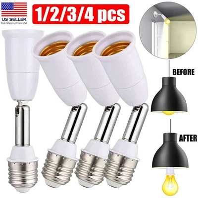 E27 Light Bulb Socket Extender Adapter Adjustable Converter Lamp Holder US LED - Image 1 of 4