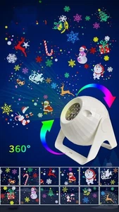 Santa Claus Snowflake Lamp Bluetooth-Compatible Christmas Indoor Projection Lamp - Picture 1 of 3