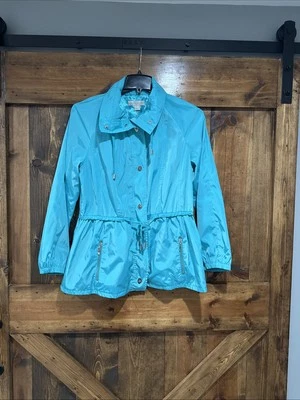 Laura Ashley Teal Light Jacket Zippered Windbreaker Size Large - Image 1 of 4