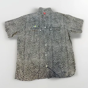 RARE Nike Jordan Elephant Print Military Button Front Shirt Mens 4XL Oversized - Picture 1 of 4