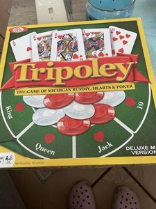 Tripoley Gioco da Tavolo del Michigan Rummy Hearts Poker Versione Deluxe Tappetino - Foto 1 di 7