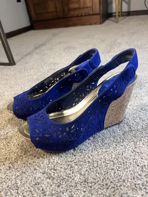 Tacones de cuña azules Kenneth Cole para mujer talla 6,5 Foto 1 de 4