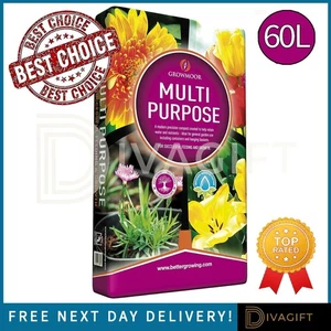 GROWMOOR ALL PURPOSE COMPOST 60L VEGETABLE PLANT PLANTER GROWING POTTING SOIL - Picture 1 of 9