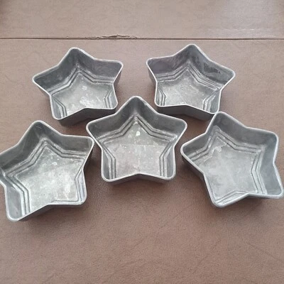 Moldes de gelatina metal forma de estrella gelatina antiguo aluminio postre conjunto 5 herramientas de cocina Foto 1 de 4