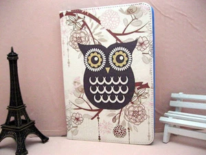 Leather Smart Case Cover for iPad Air 1/Air2, Mini 1/2/3/4 , 9.7"iPad - Owl - Picture 1 of 3