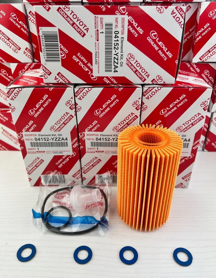 4 New Toyota Oil Filters 04152-YZZA4 Cartridge Style DENSO 150-3023 W Gaskets - Image 1 of 1