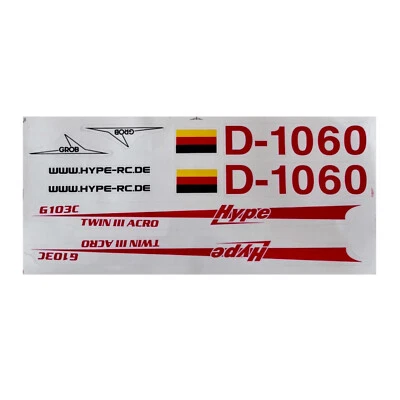 Dekorbogen GROB G103C Twin III Acro Hochleistungssegler Aufkleber Hype 028-1073 - Bild 1 von 4