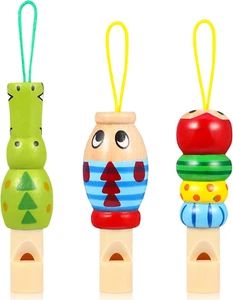 Gadpiparty 3Pcs Animal Wooden Whistles for Kids Bulk Adorable Music Instrument - Picture 1 of 12