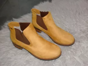 Damen Winterstiefel Gr. 42, RIEKER Chelsey, senfgelb, Velours, neuwertig - Bild 1 von 6
