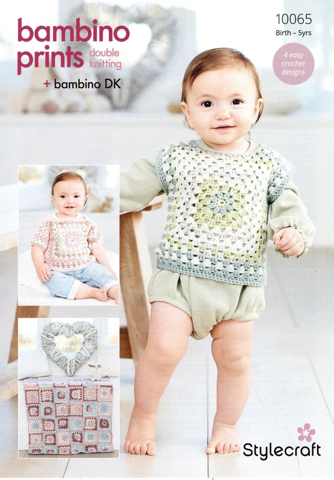 Stylecraft Baby DK Crochet Pattern - 10065 Sweaters & Blankets Birth/5yrs