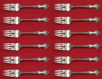 Juego de tenedores de ensalada de plata esterlina Du Barry by International 12 piezas 6 5/8" Foto 1 de 3