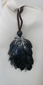Black Dragonscale Chainmail Metal Medieval Pouch/Dice Bag - Picture 1 of 1