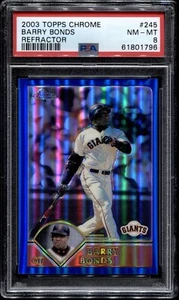 2003 Topps Chrome Barry Bonds #245 Refractor /699 PSA 8 NMMT POP 8 Giants - Picture 1 of 2