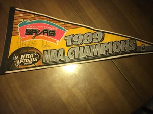 San Antonio Spurs 1999 Championship Pennant Signed By Antonio Daniels Steve Kerr - Picture 1 of 11